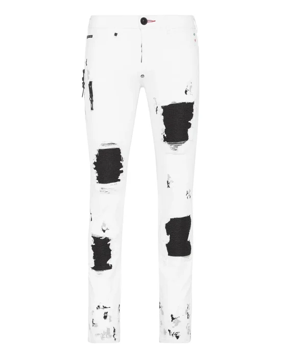 Denim Trousers Biker Fit Dripping