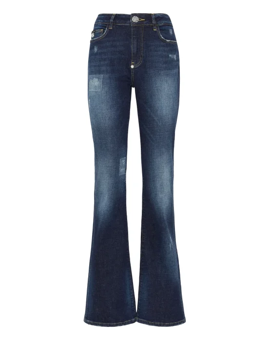 Denim Trousers Flare fit Skull&Bones