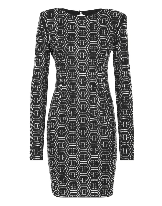 Mini Dress LS Monogram