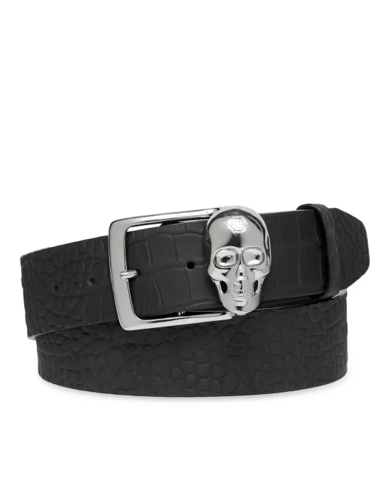 Printed Crocco Belt Skull