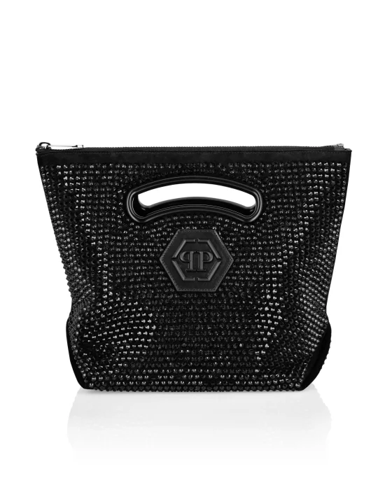 Medium Suede Shoulder Bag Crystal