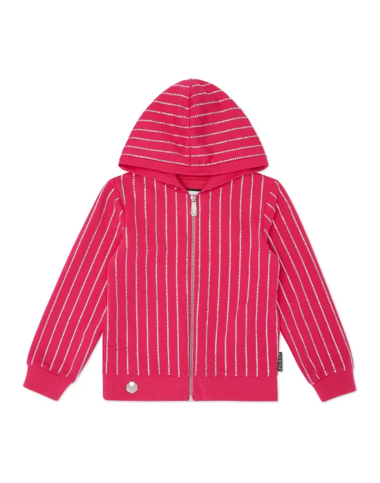 Cropped Hoodie Sweatjacket Crystal