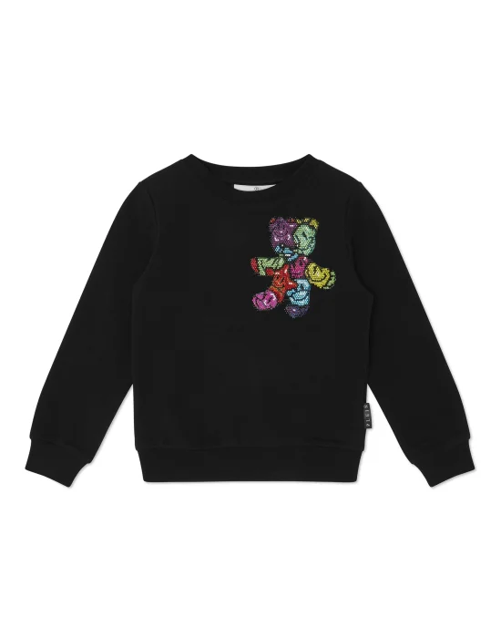Oversized Sweatshirt with Crystals Smile