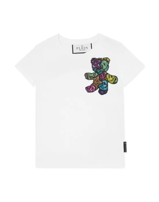 Padded Shoulder T-shirt Sexy Pure Fit Smile