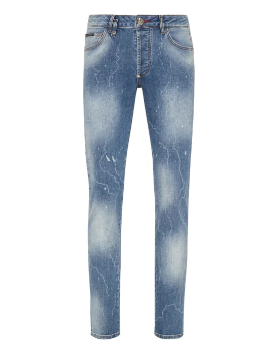 Denim Trousers Super Straight Cut Skull&Bones
