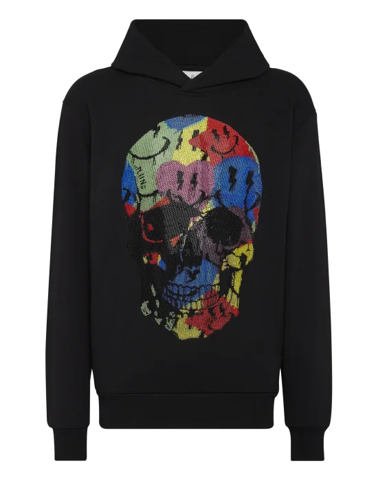 Hoodie Sweatshirt with Crystals Smile