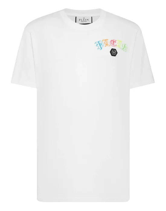 Embroidered T-shirt Round Neck SS with Crystals Gothic Plein