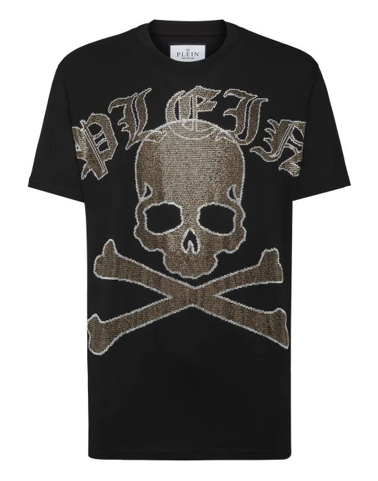 T-shirt Round Neck SS with Crystals Gothic Plein Strass