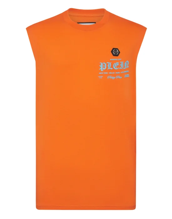 Sleeveless T-shirt Round Neck