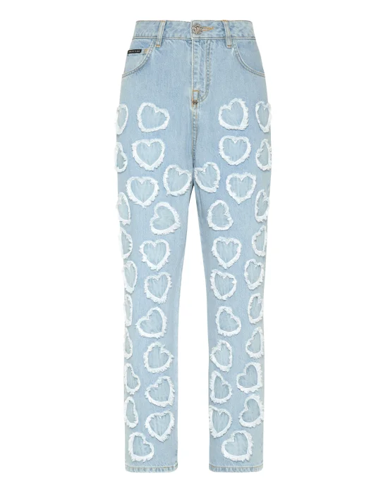 Denim Trousers Loose Fit Heart