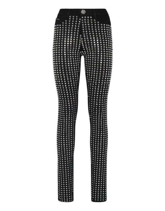 High Waist Jeggings Crystal Pinstripe
