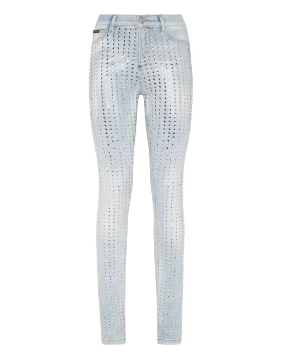 High Waist Jeggings Crystal Pinstripe