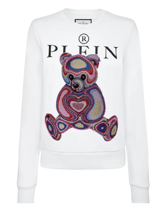 Sweatshirt LS with Crystals Teddy Bear