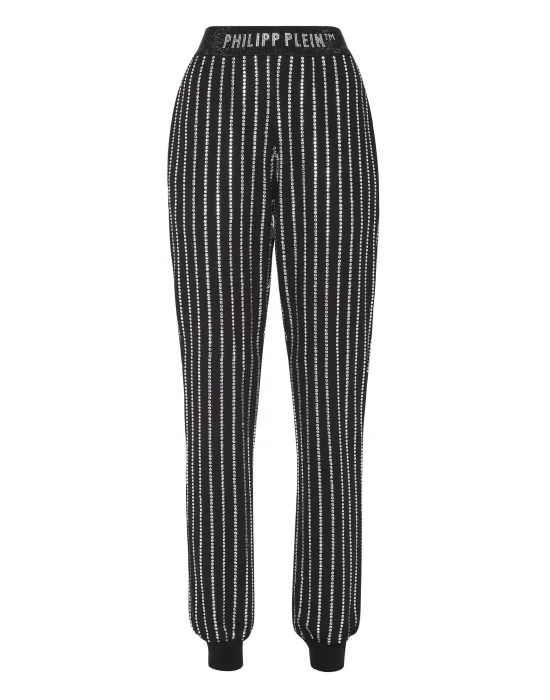 Jogging Trousers Crystal Pinstripe
