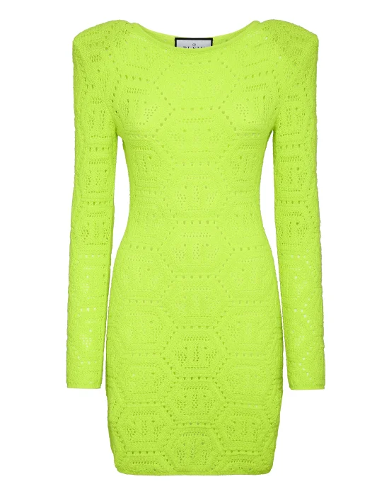 Fluo Knit Mini Dress Monogram