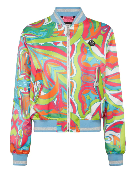Satin Bomber Colorful Circus