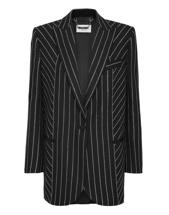 Cady Blazer Crystal Pinstripe
