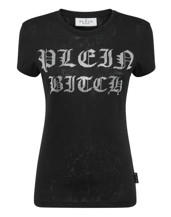 Burn Out T-Shirt Sexy Pure with Crystals Gothic Plein
