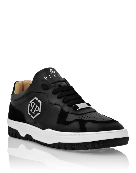 Mix Leather Lo-Top Sneakers