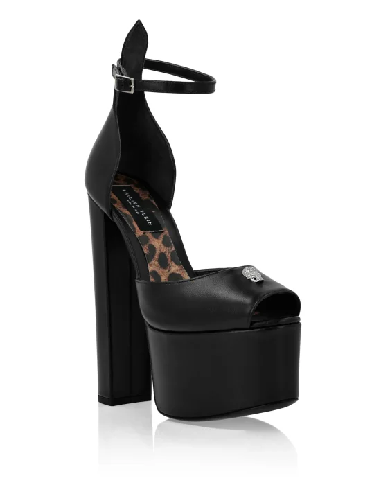 Leather Platform Sandals Hi-Heels