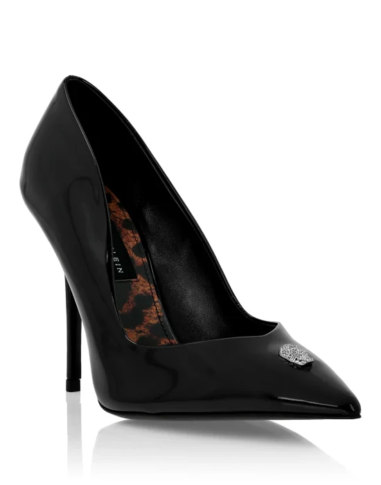 Patent Leather Decollete Hi-Heels Crystal Skull