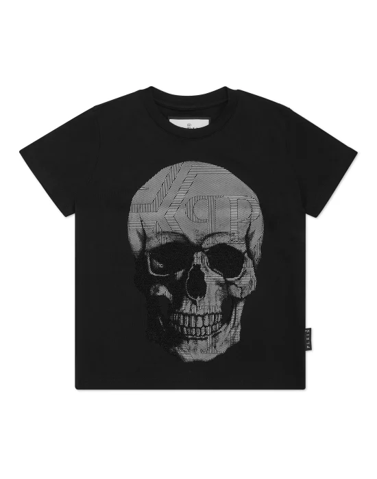 Jersey T-shirt Round Neck SS Strass Skull