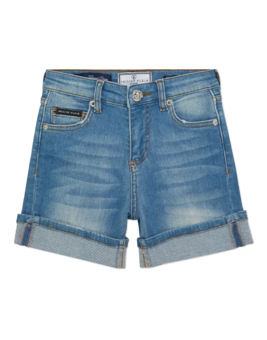 Cuff Denim Shorts