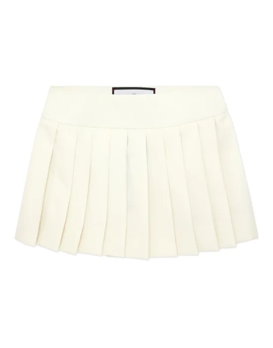 Wool Pleated Mini Skirt