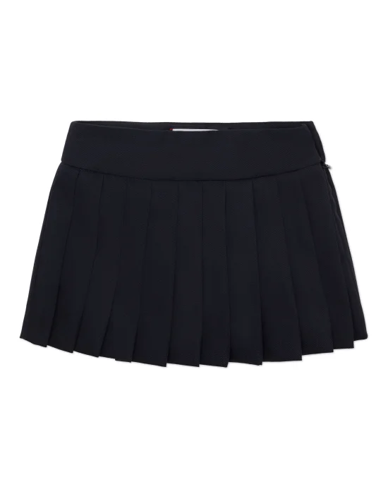 Wool Pleated Mini Skirt