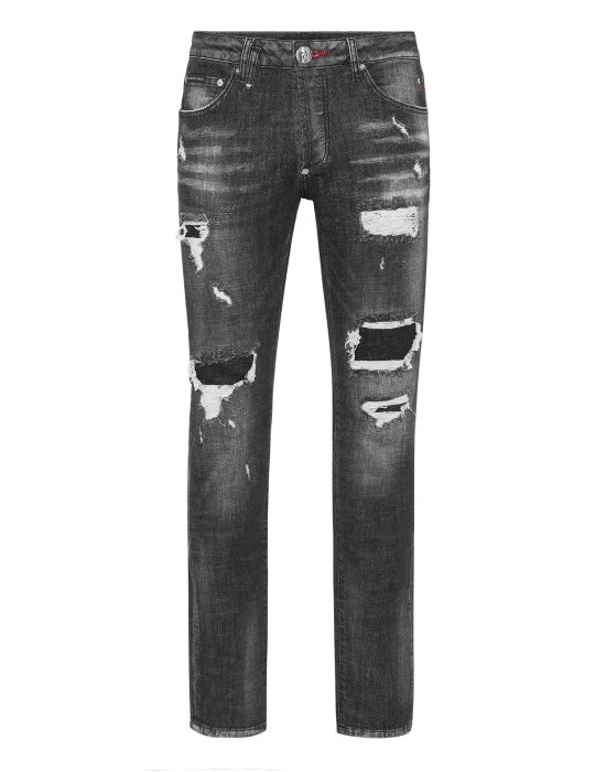 Denim Super Straight Cut Fit Trousers