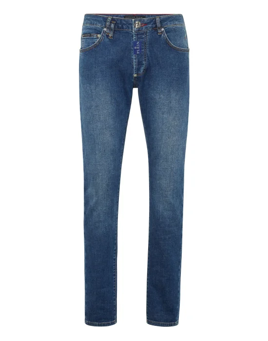 Denim Super Straight Cut Fit Trousers Hexagon