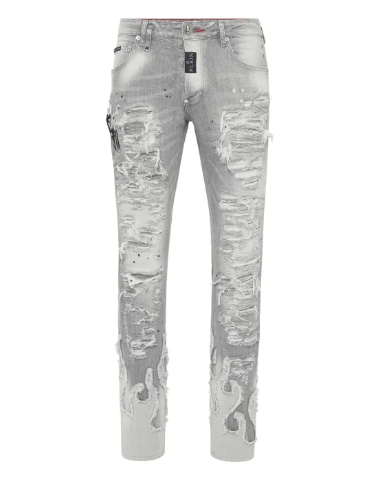 Denim Rock Star Fit Trousers Flame
