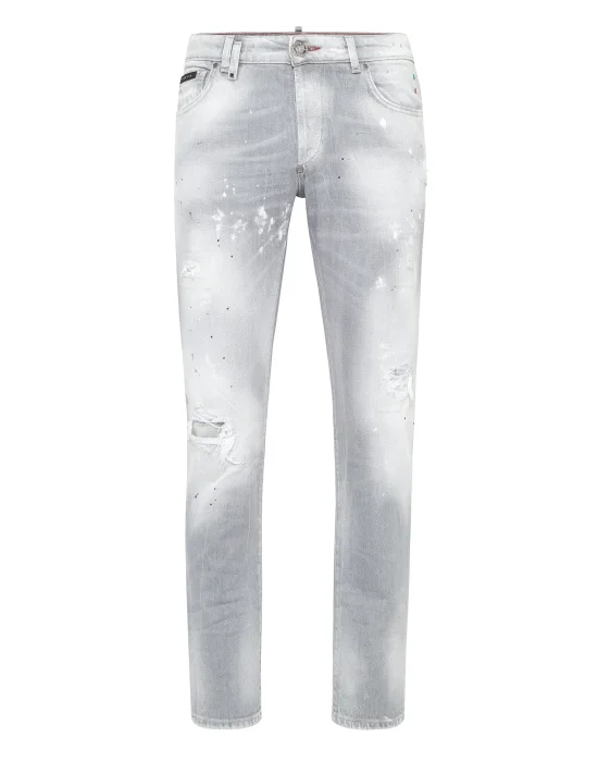 Denim Super Straight Cut Trousers Smile