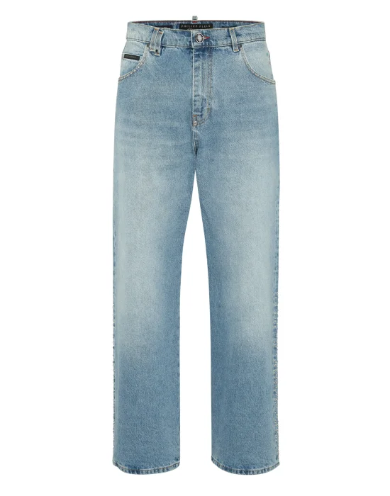 Denim Beach Boy Fit Trousers Studs