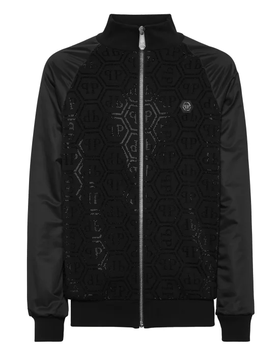 Jacket Jogging Nylon Inserts Monogram Strass