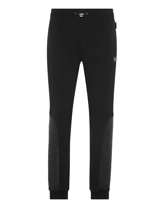 Jogging Trousers With Leather Inserts