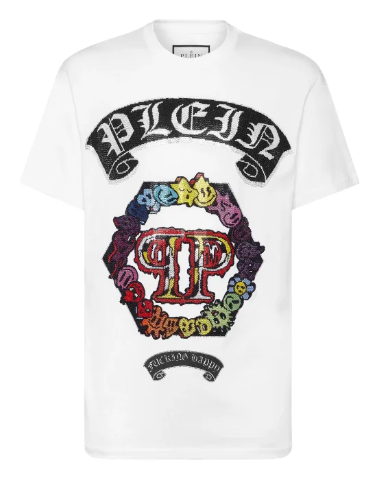 T-shirt Round Neck SS Strass Smile