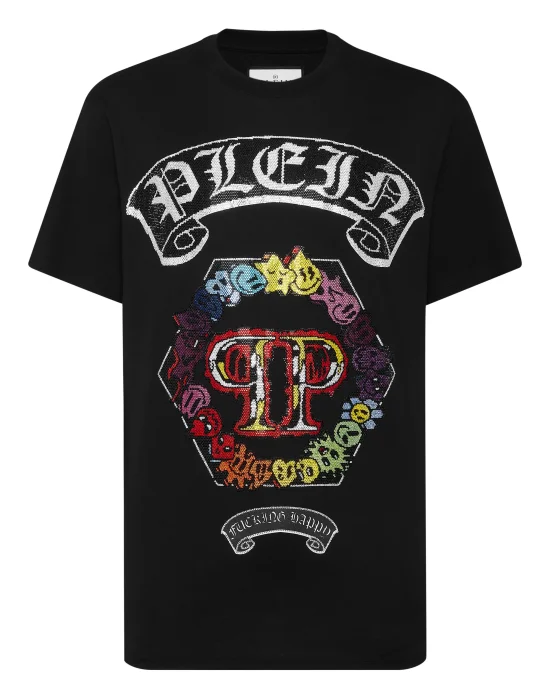 T-shirt Round Neck SS Strass Smile