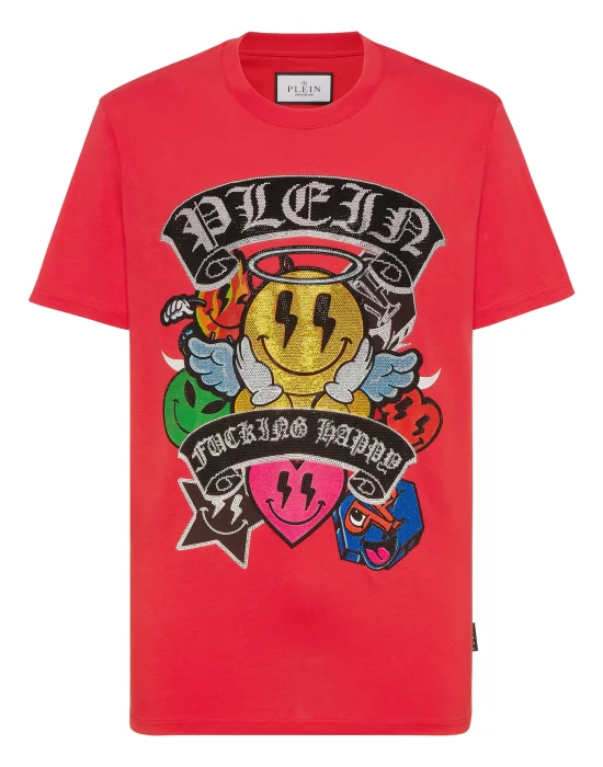 T-shirt Round Neck SS Strass Smile