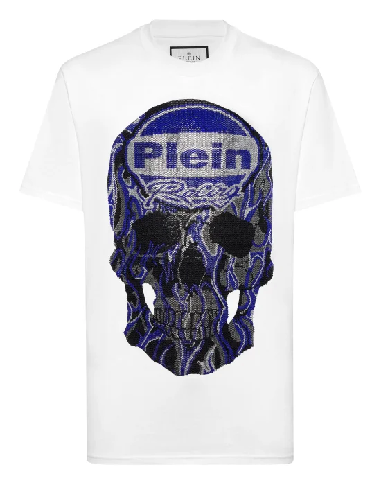 Jersey T-shirt Round Neck SS Strass Skull