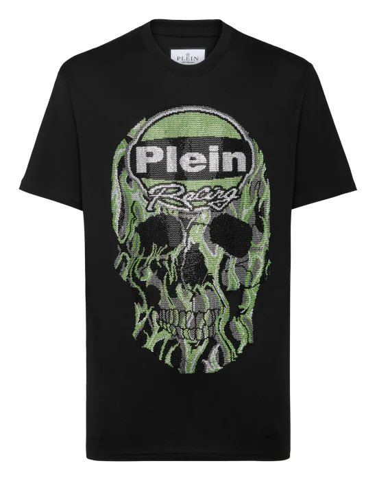 Jersey T-shirt Round Neck SS Strass Skull