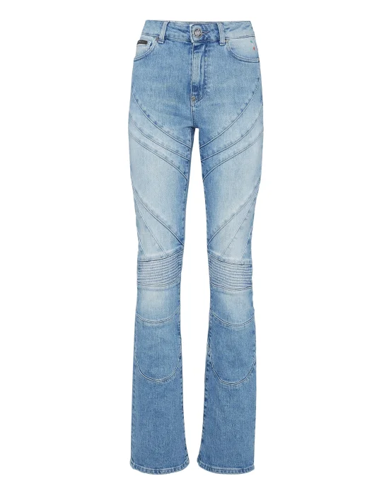 Denim Flare Trousers Racing