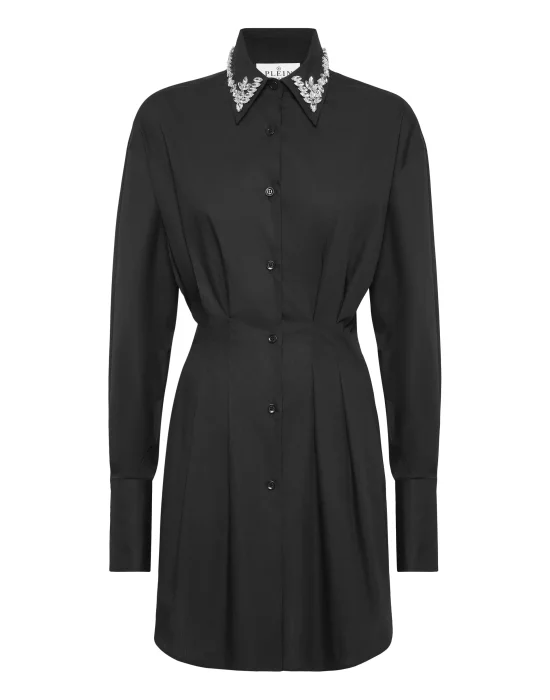 Mini Shirt Dress LS Strass