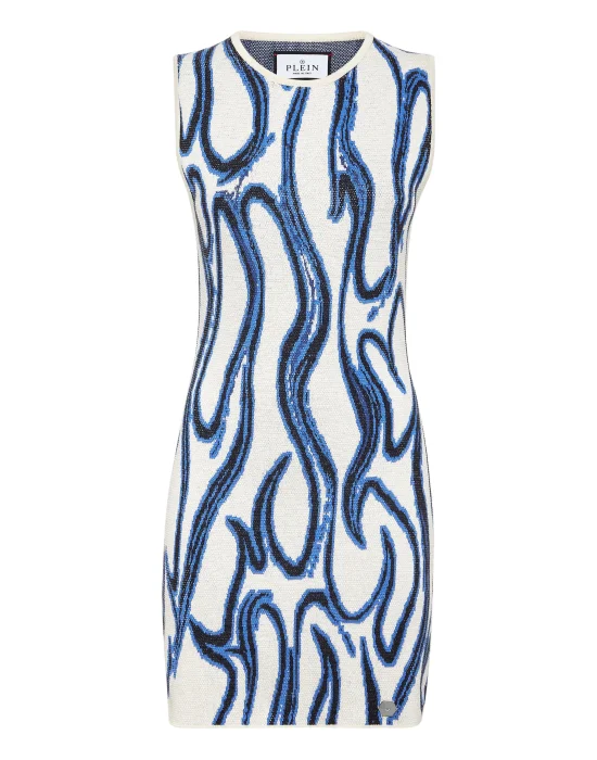 Minidress Jacquard Strass Flames