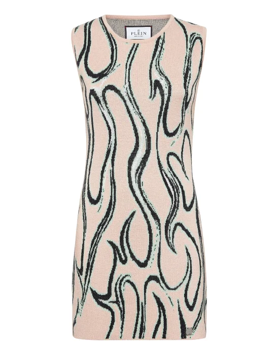 Minidress Jacquard Strass Flames