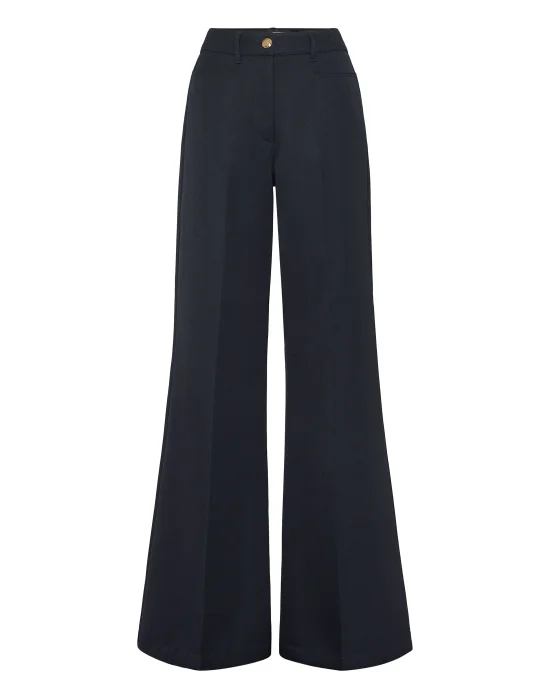 Wool Marine Low Waist Trousers
