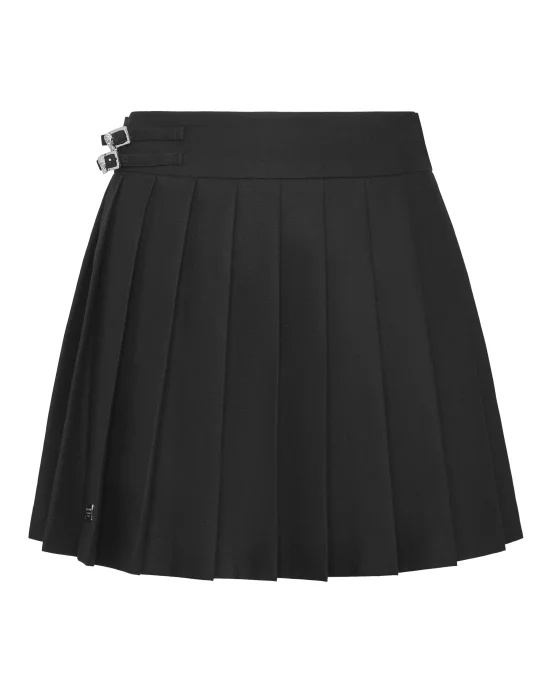 Pleated Mini Skirt Skull