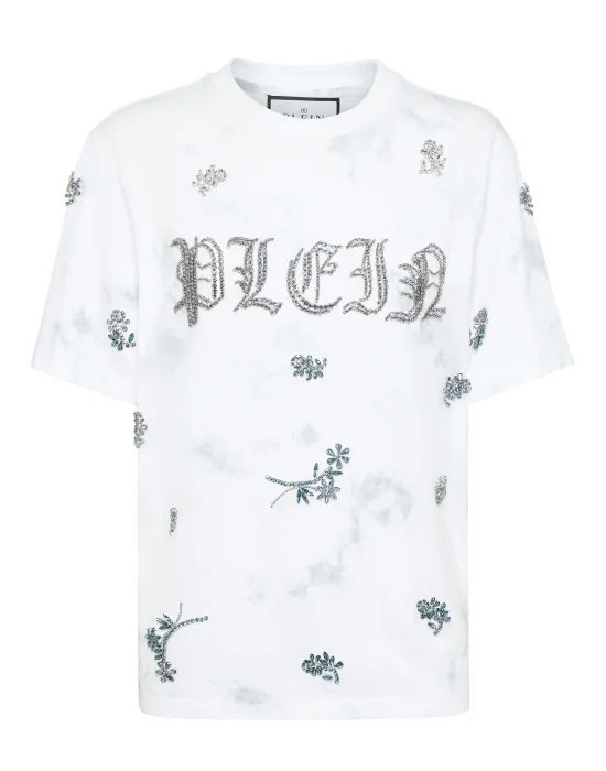 Tie-Dye T-Shirt Man Fit Round Neck SS Flowers