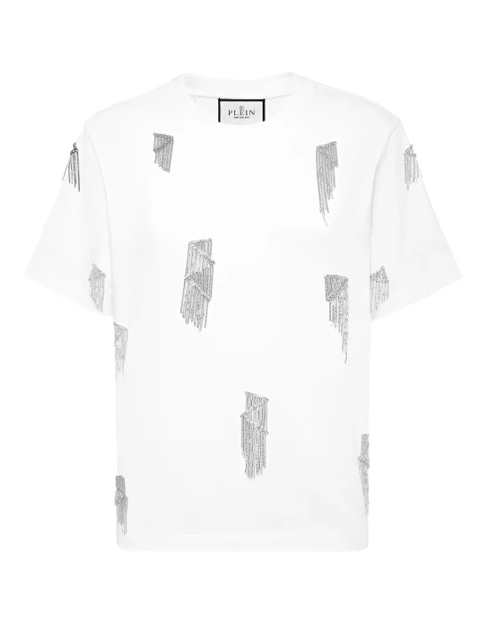 Jersey T-Shirt Man Fit Round Neck SS Fringe