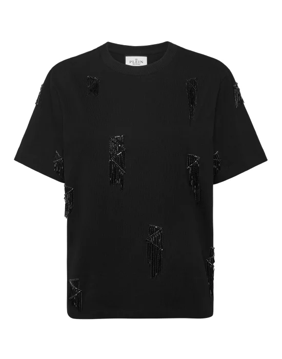 Jersey T-Shirt Man Fit Round Neck SS Fringe